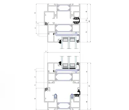Coupe du système Decalu 88 Folding Doors